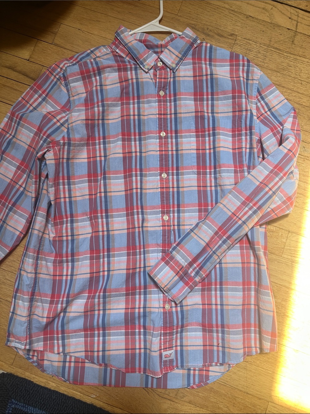 Vineyard Vines Red, Pink and Blue Plaid Button Down Shirt- Slim fit- Murray. XL